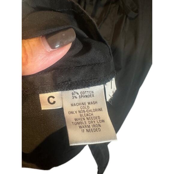 Ann Taylor Loft Black Long Sleeve Drawstring Waist T-Shirt Dress Women Sz 6 - Picture 10 of 13